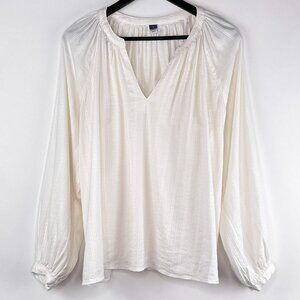 NWT Old Navy Women's Puff Sleeves Bohemian V Neckline Festival Blouse Size L
